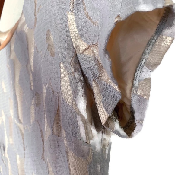 Mikarose 1940s Style Modest Dress Renee Gold & Grey Lace XS - Picture 4 of 13